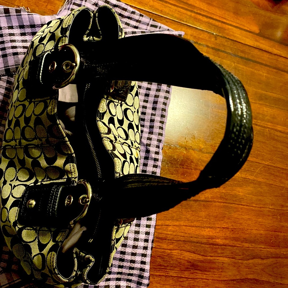 Black and Grey Coach Purse